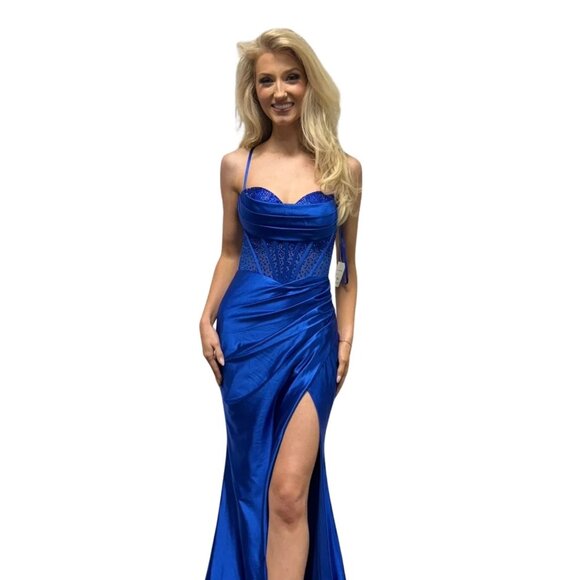 New Sheath Sleeveless Ceremonial Dress w/ Pleated Sweetheart Neck TC TL3048L - Picture 1 of 9